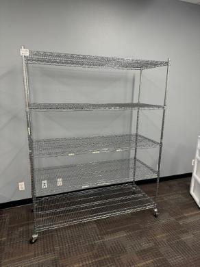 5-Foot Portable Wire Shelving Unit with Adjustable Shelves and Casters-cover