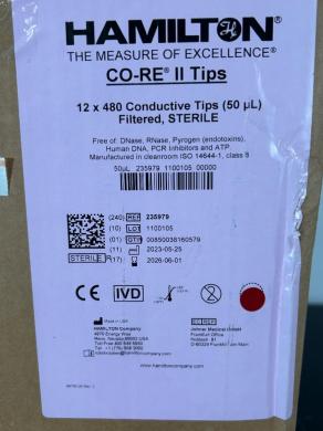 Hamilton CO-RE II Filtered Conductive 50µL Pipette Tips for Precision Liquid Handling-cover