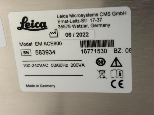 Leica EM ACE600 High Vacuum Coating System with Rotary Stage and Sputter Coater-cover
