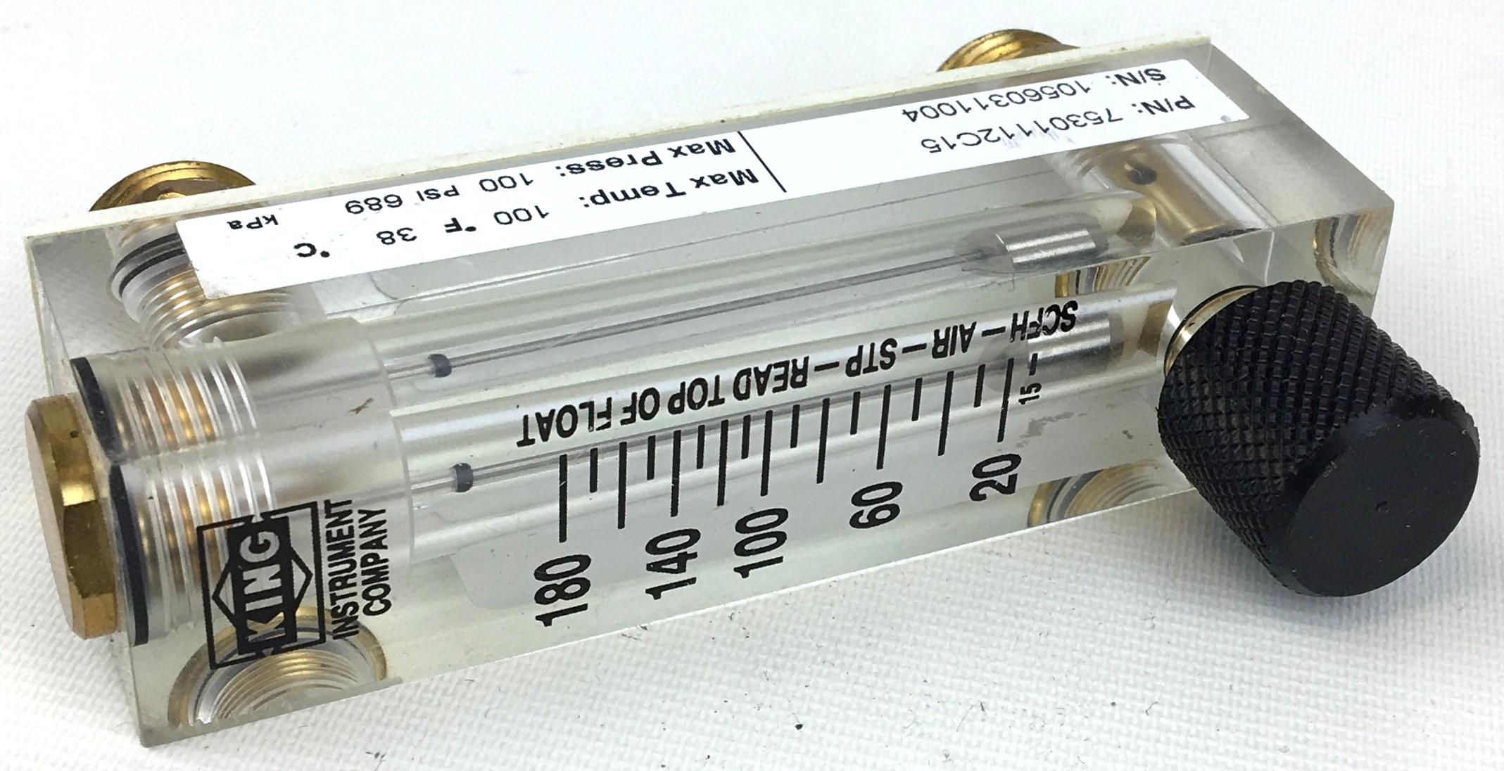 King Instrument 7530 Series 50mm Rotameter with 316L Stainless Steel Internals