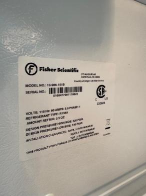 Fisher Scientific Isotemp Model 13-986-151B Laboratory Refrigerator for Controlled Cold Storage-cover