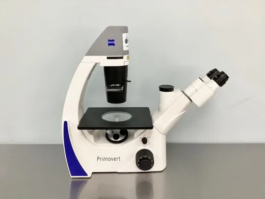 Zeiss Primovert Inverted Phase Contrast Microscope with Trinocular Head