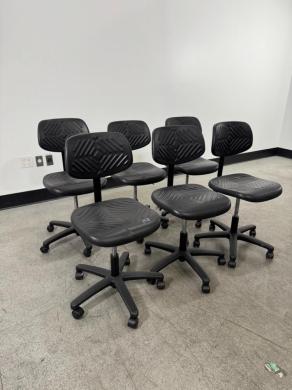 Fisherbrand Adjustable-Height Laboratory Chairs with Black Contoured Backrests and Caster Bases-cover