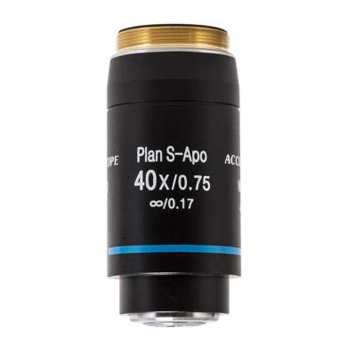 Accu-Scope 40xR NIS Plan S-Apochromatic Microscope Objective, N.A. 0.75, W.D. 0.70mm-cover