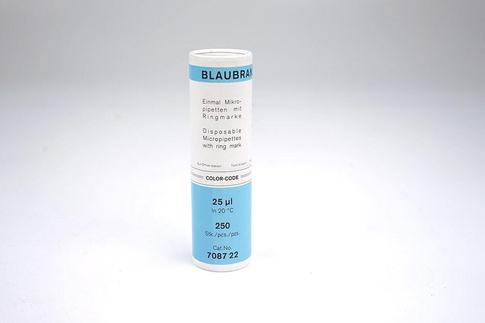 Blaubrand intraMark 25 µL Micropipettes, 250-Piece Pack, 708722
