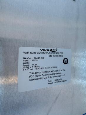 VWR Professional Hotplate/Stirrer-cover