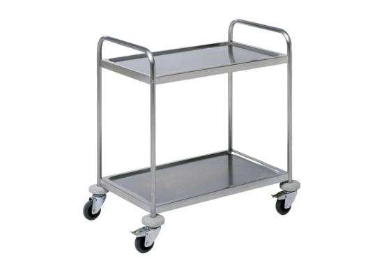 Stainless steel trolley 2 trays - ext. dim. L x W x H (mm): 850 X 540 X 940-cover