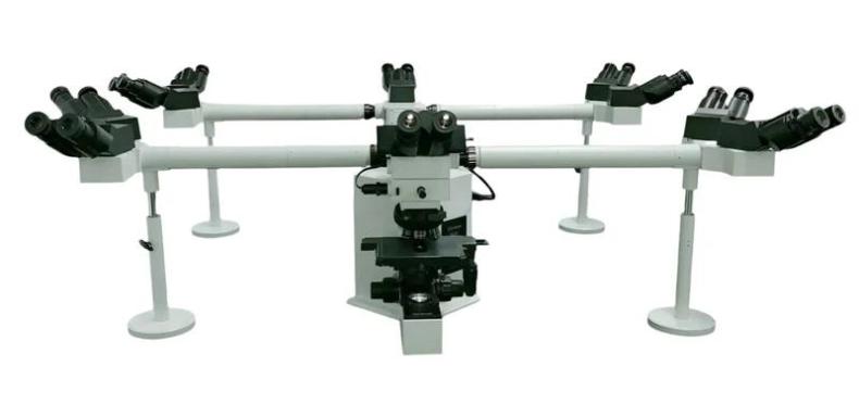 Olympus BX50 Multihead 10-Headed Teaching Microscope System with Nanodyne LED Replacement-cover