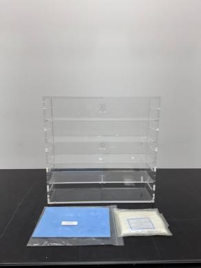 Clear Acrylic Laboratory Display Case with Five Horizontal Compartments-cover