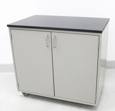 Fisher Hamilton Mobile Work-Height Steel Storage Cabinet with Double Doors and Casters-cover