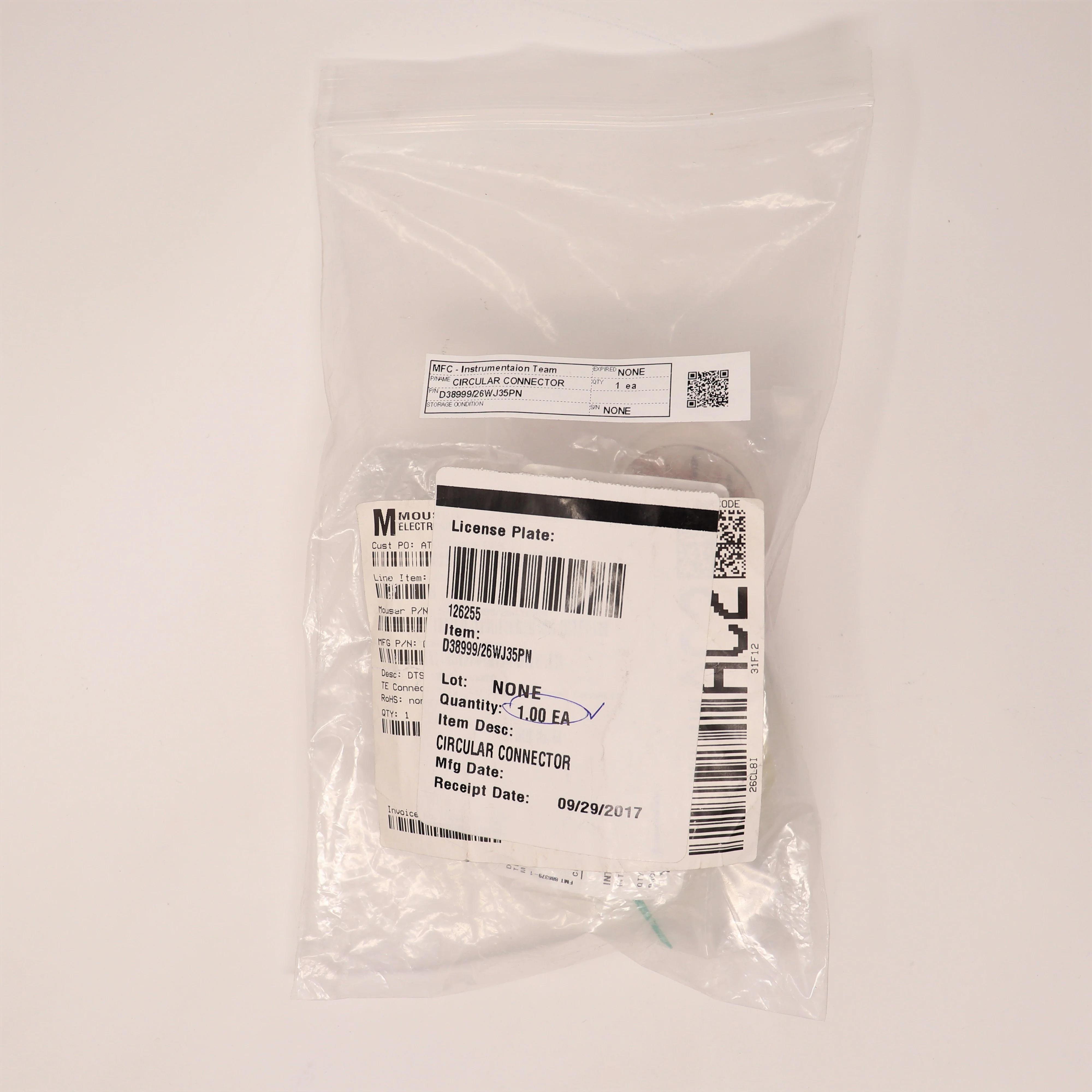 TE Connectivity D38999/26WJ35PN MIL-DTL-38999 Series III 128-Pin Circular Connector