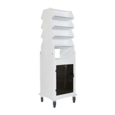 Slanted Suture Cart with Lockable Storage and Ergonomic Design for Medical Environments