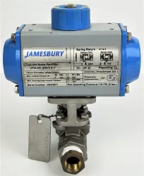 Jamesbury Valv-Powr Pneumatic Actuator with 2000 CWP Stainless Steel Ball Valve Assembly, 4 of 10