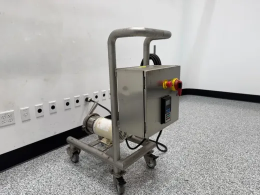 Alfa Laval Stainless Steel Sanitary Centrifugal Pump with Integrated VFD on Mobile Cart