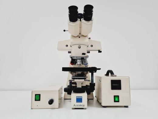 Carl Zeiss Axioskop El Einsatz Fluorescence Microscope with 5 Objectives-cover