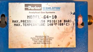Parker Balston 64-10 Membrane Air Dryer with 72-130 PSIG In-Line Pressure Regulator, 10 of 11