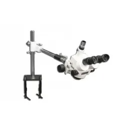 Meiji EMZ-5TR Trinocular Zoom Stereo Microscope with S-4600 Table Clamp Boom Stand, 1 of 5