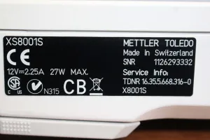 Mettler Toledo XS8001S Precision Balance, 3 of 3