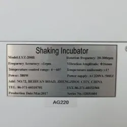 Longyue LYZ-200B Digital Incubator Shaker with Temperature and Speed Control, 8 of 8