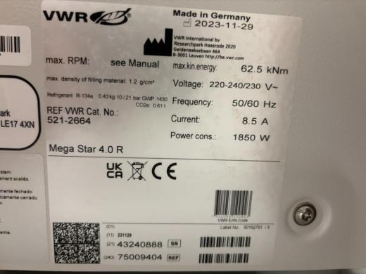 VWR Mega Star 4.0R Refrigerated Benchtop Centrifuge for Advanced Sample Processing-cover