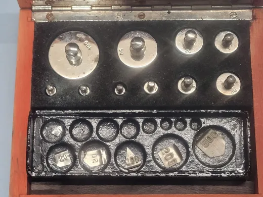 Vintage Calibration Weights Set (5mg to 100g)