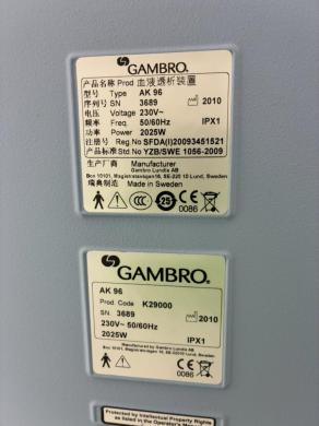 Gambro AK-96 Clinical Hemodialysis Machine for Renal Replacement Therapy-cover