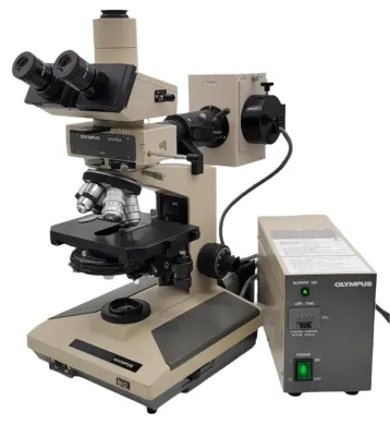 Olympus BH-2 Microscope with DIC, Fluorescence, and Nanodyne LED Illumination