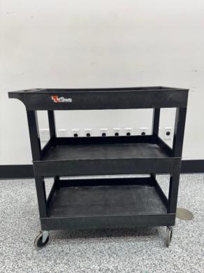 Plastic Rolling Cart with Durable Three-Tier Design for Laboratory and Medical Use-cover