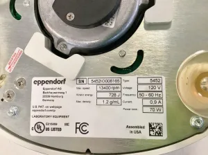 Eppendorf MiniSpin Personal Microcentrifuge with Fixed-Angle Rotor, Model 5452, 12 of 12