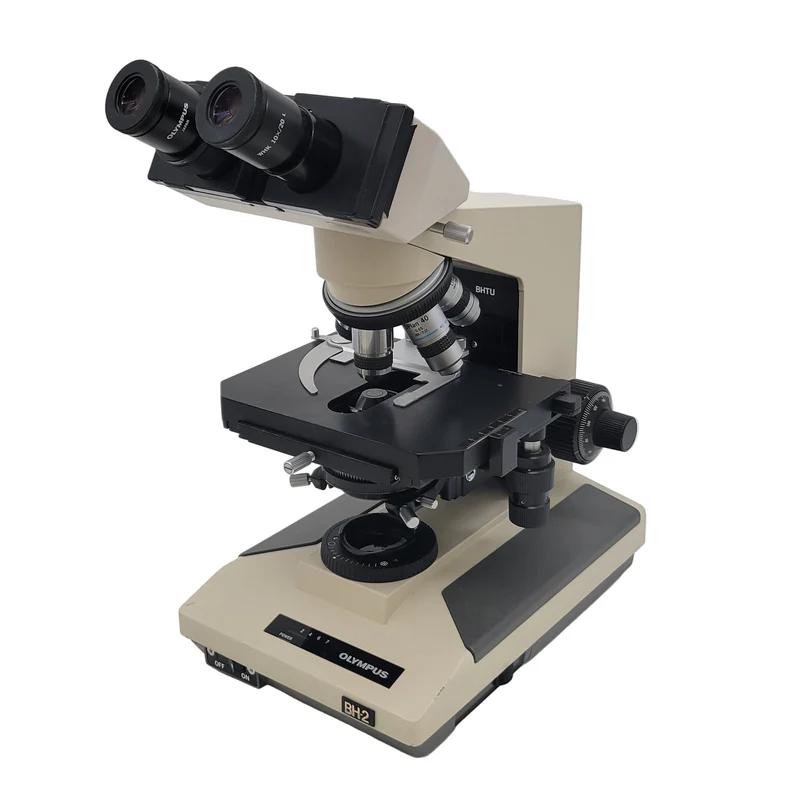 Olympus BH-2 Binocular Optical Microscope with 4x, 10x, 40x, 100x Objectives