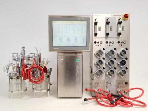 Sartorius BIOSTAT Q Plus Fermenter with DCU Tower and 5 Glass Vessels-cover
