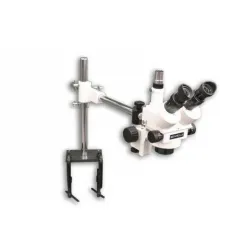 Meiji EMZ-5TR Trinocular Zoom Stereo Microscope with MA502 Eyepieces and S-4500 Boom Stand, 1 of 5