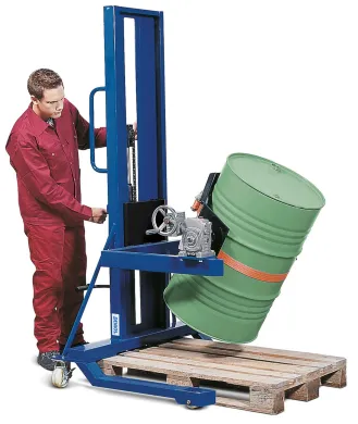 Denios Servo FW16 Drum Lifter for Lifting, Rotating, and Transporting 60-220 L Drums