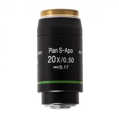 Accu-Scope 20x NIS Plan S-Apochromatic Microscope Objective, N.A. 0.50, W.D. 2.1mm-cover