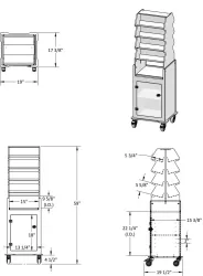 TrippNT Model 50252 Tall Slanted Suture Cart with Clear Door and Locking Casters, 4 of 4