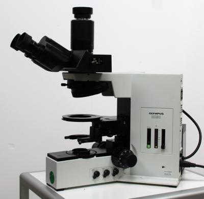Olympus BX50F4 Upright Optical Microscope with U-LH100 Halogen Lamp House-cover