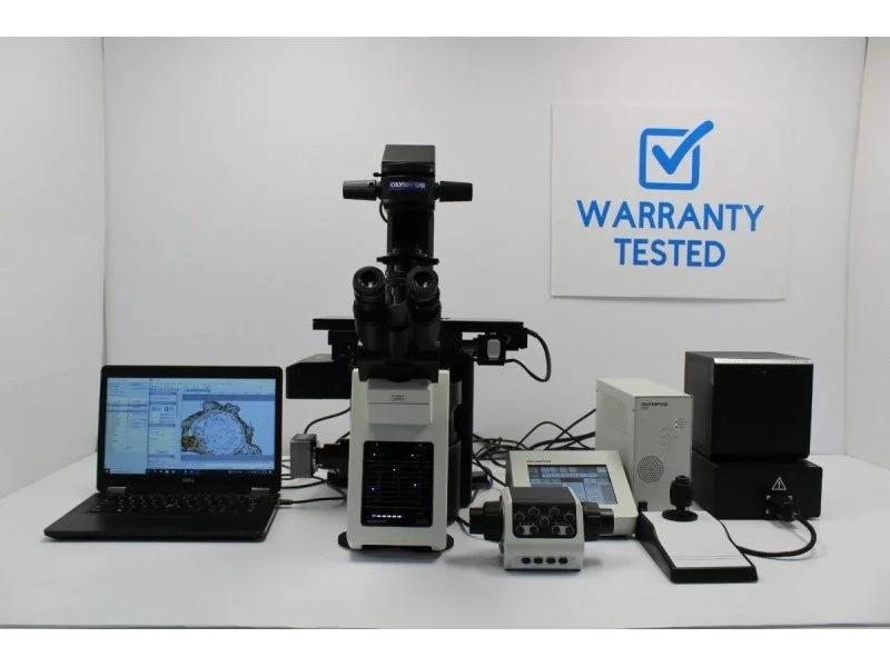 Olympus IX83 Motorized Inverted Fluorescence Phase Contrast Microscope with ZDC Drift Compensator