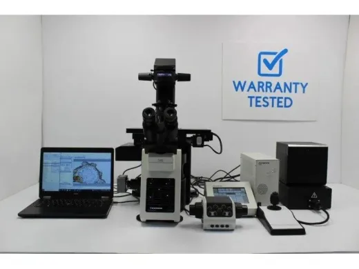 Olympus IX83 Motorized Inverted Fluorescence Phase Contrast Microscope with ZDC Drift Compensator