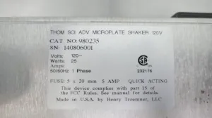 Thomas Scientific Microplate Shaker with Digital Controls and 3mm Orbit, Model 980235, 10 of 10