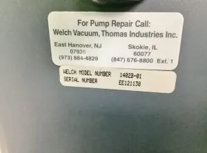 Welch 1402 DuoSeal Belt-Drive Vacuum Pump with 0.5 HP Motor and Large Oil Reservoir, 11 of 11