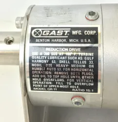 Gast GR-11 Air-Powered Tube Rotator with 1UP-NRV Series Gear Motor, 5 of 6