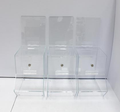 VWR Acrylic Dispensing Bins Model 10032-084/086 Medium and Small Sizes, Lot of 5-cover