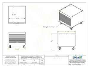 TrippNT White Equipment Transport Cart 24x24 Tray Top with Adjustable Shelf and Tambour Door, 2 of 2