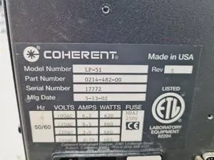 Coherent Enterprise Laser Head & Laserpure 5 Chiller, 3 of 31