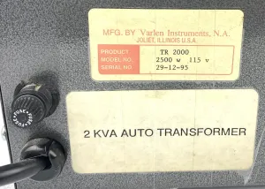 Varlen TR 2000 2kVa Autotransformer with Dual 220V Sockets, 6 of 6