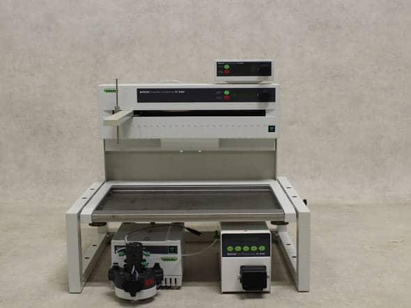Buchi Sepacore Flash Chromatography System with C-660 Fraction Collector, C-601 Pump, C-615 Pump Manager, and C-635 UV-Vis Detector
