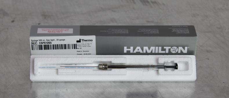Hamilton 81265 500µL Gastight Syringe 1750 RN with 22 Gauge Needle, Max Temp 115°C-cover
