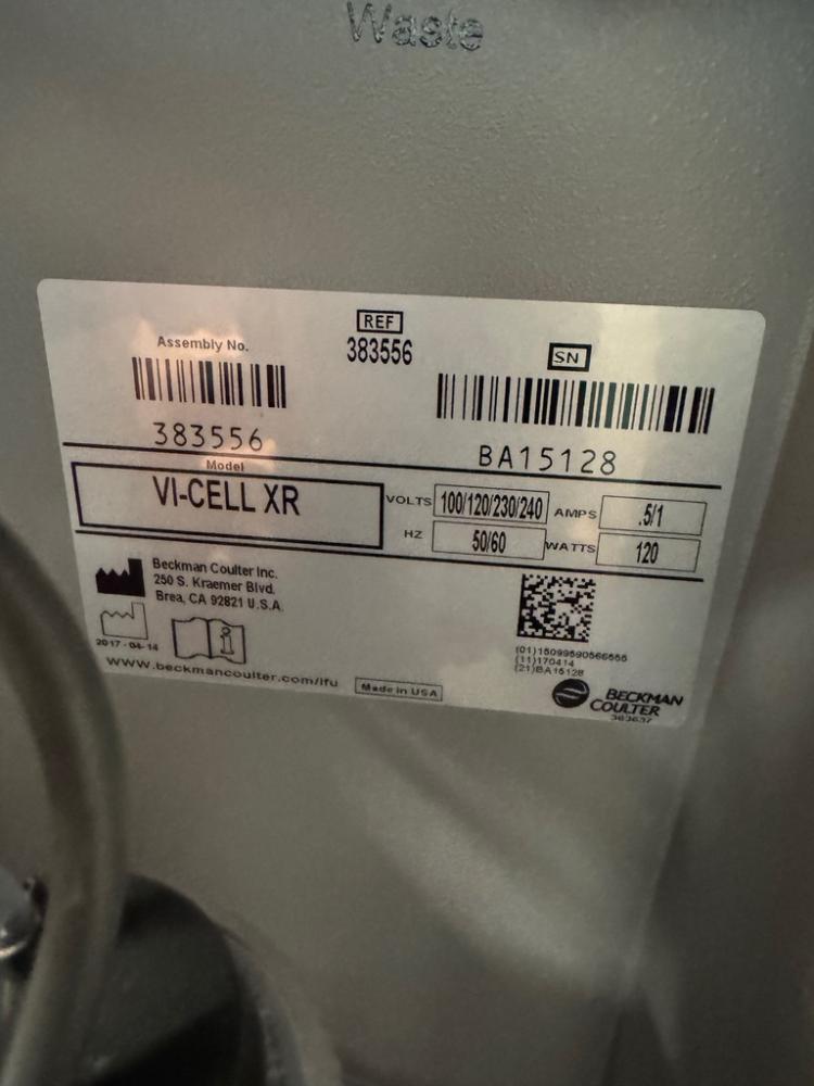 Beckman Coulter Vi-Cell XR Automated Cell Viability and Concentration Analyzer