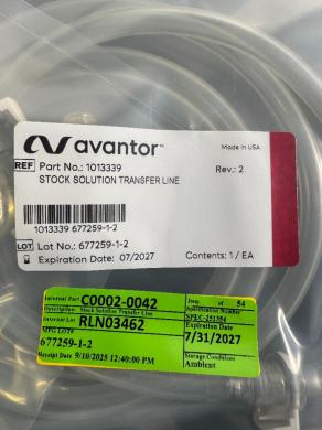 Mixed Lot of Laboratory Consumables Including Tubing and Transfer Lines from Avantor and Thermo-cover