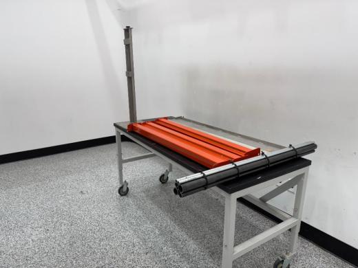 Modular Industrial Racking Components with Wheeled Assembly Table-cover